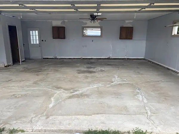 Garage floor before polyurea coating — project 2
