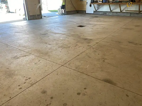 Garage floor before polyurea coating — project 3