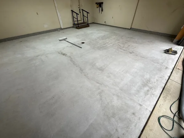 Garage floor before polyurea coating — project 7