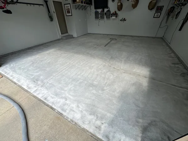 Garage floor before polyurea coating — project 8