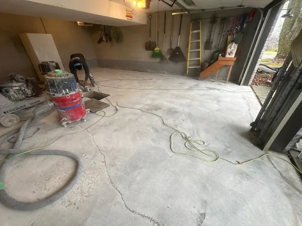 Garage floor before polyurea coating — project 9