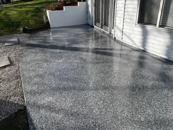 Coated patio with slip-resistant polyaspartic finish — Panther Coatings