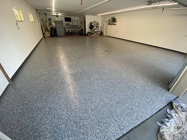 Garage concrete coating after installation by Panther Coatings
