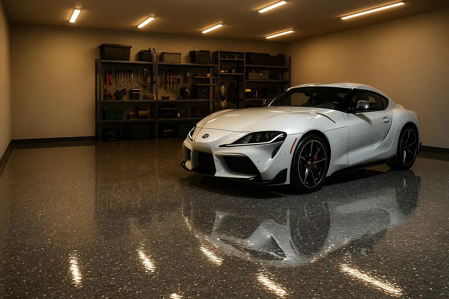 Premium polyurea concrete coating with high-gloss finish — Panther Coatings