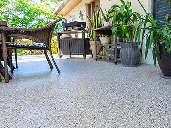 Coated patio with slip-resistant polyaspartic finish — Panther Coatings